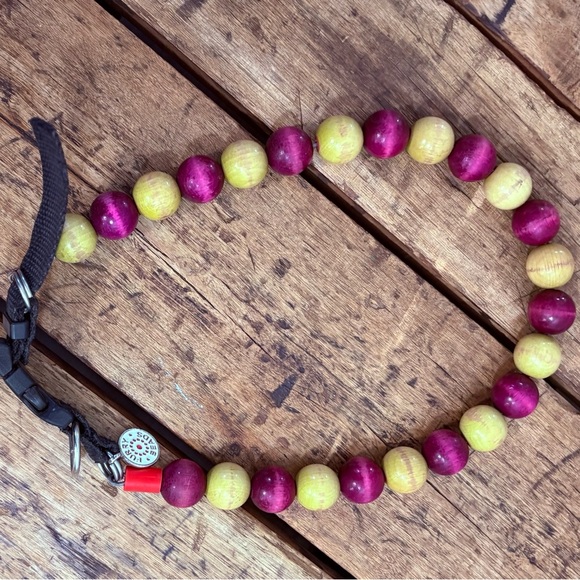 Purple and Yellow Beaded Large Dog Collar Necklace - Picture 1 of 4